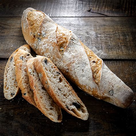Black Olive Sourdough Baguette 400g (Available Fri & Sat Delivery) - Hand Crafted Bread