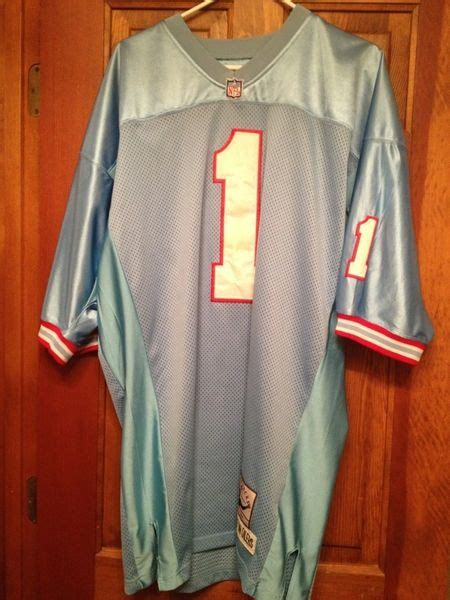 #1 WARREN MOON Houston OIlers NFL QB Blue Throwback Jersey | Lone Star Throwbacks