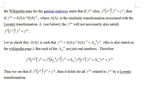 Is this section of the wikipedia page for gamma matrices wrong?