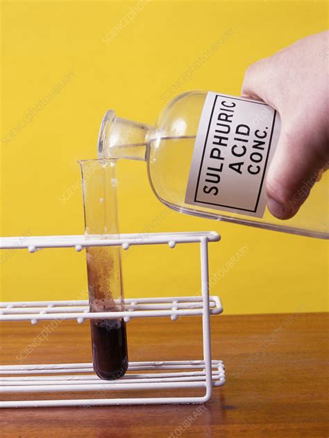 Sulphuric acid reaction - Stock Image - A500/0463 - Science Photo Library