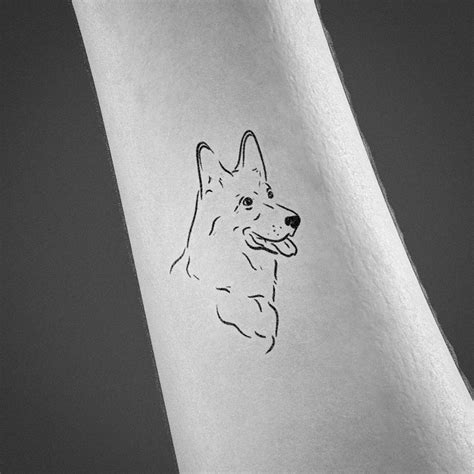 german shepherd tattoo outline - cartoonlineartillustrations