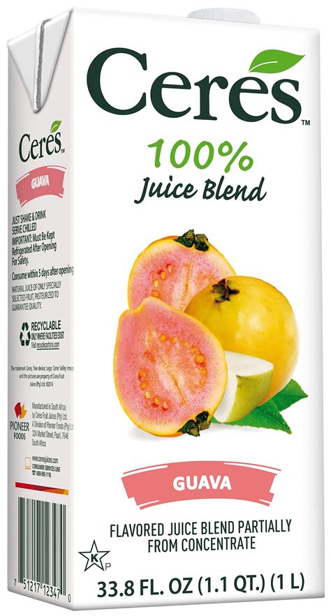 Buy Ceres 100% All Natural Pure Fruit Juice Blend, Guava - Gluten Free ...