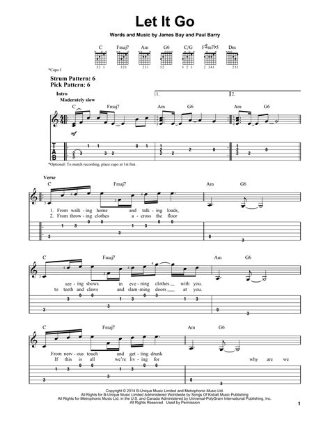 Let It Go by James Bay - Easy Guitar Tab - Guitar Instructor