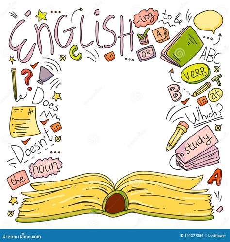 Language School for Adult, Kids. English Courses, Class. Stock Vector - Illustration of children ...