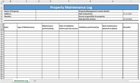 Property Maintenance Log template | Templates at allbusinesstemplates ...