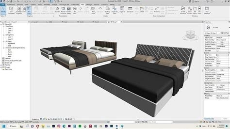 Modern Bed Revit Family Interior 3D model | CGTrader