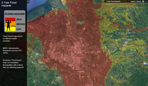 Flood hazard map in the Philippines by Project NOAH. Map data (c) 2017 ...