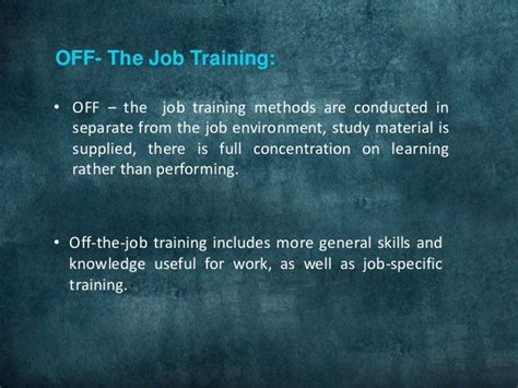 off the job training methods