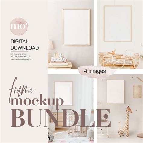 Bundle Nursery Frame Mockup, Frame Mockup Bundle, Baby Mockup, Baby ...