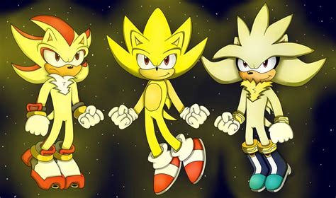 Super Sonic, Shadow, And Silver by skylerrosehedgehog on DeviantArt