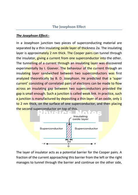 SOLUTION: Josephson effect - Studypool