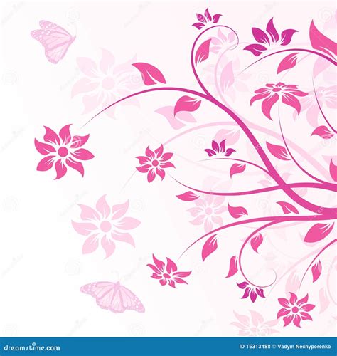 Vector Flowers In Pink Royalty Free Stock Photos - Image: 15313488