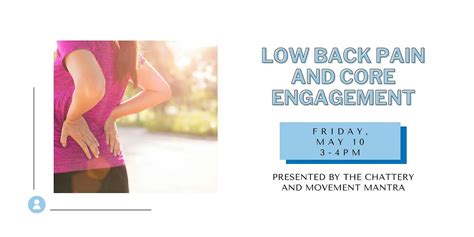 Low Back Pain and Core Engagement - IN-PERSON CLASS, The Chattery, Chattanooga, 10 May 2024 ...