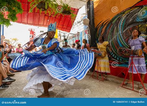 Cuban People are Performing an African Dance in the Old Havana City, Capital of Cuba Editorial ...