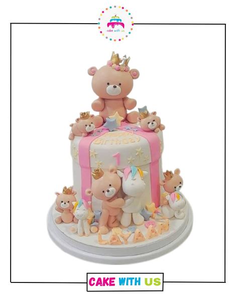 Cute Teddy & Pony Themed Cake For GIrls – Cake With Us