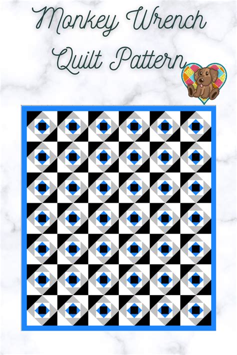 Monkey Wrench Block Quilt Pattern Downloadable PDF Quilt - Etsy | Quilt patterns, Quilt block ...