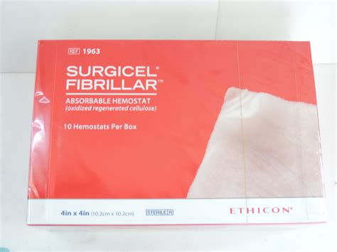 Nuevo ETHICON 1963 Surgicel Fibrillar Absorbable Hemostat 4" x 4" (Expired 2024/07/31) BOX of 10 ...