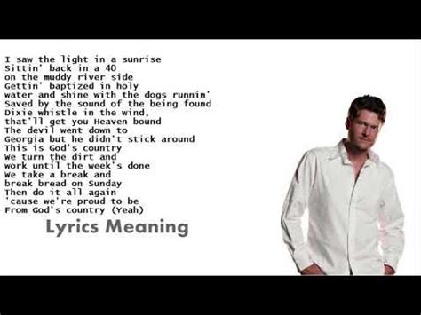 Blake Shelton - God's Country | Lyrics Meaning - YouTube