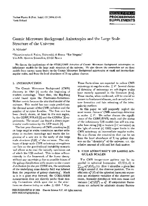 (PDF) Cosmic microwave background anisotropies and the large scale ...