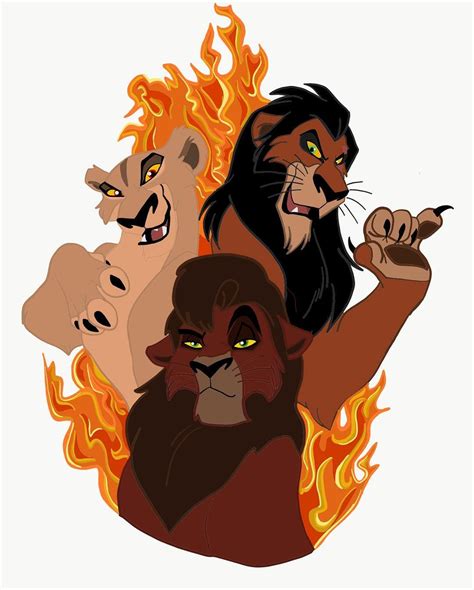 Kovu and his parents, Zira and Scar - Lion King Fan Art