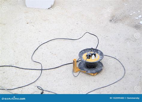 Construction Electric Tools are on a Concrete Screed Stock Image ...