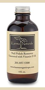 Karma Organic Natural Nail Polish Remover Unscented - Non Toxic, Vegan, Cruelty Free, Acetone ...