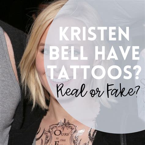 Does Kristen Bell Have Tattoos? Real or Fake? - Tattoo Glee