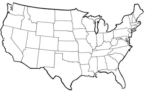 Map Of Us Without State Names - 02/2022