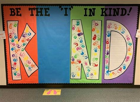 Be the I in kind | School counseling bulletin boards, Elementary bulletin boards, School ...