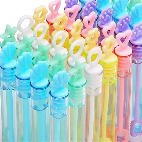 30 Pack Mini Bubble Wands(6 Style, 6 Colors), Bulk Bubble Party Favors, Goody Bags for Kid ...