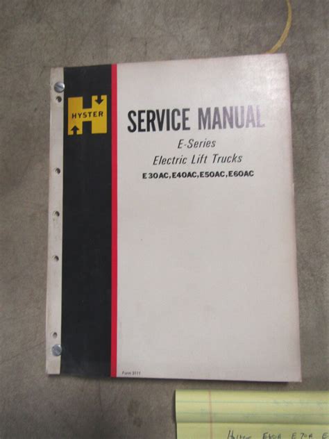 Hyster Electric Lift truck/Forklift Service Manual - Used Equipment Manuals