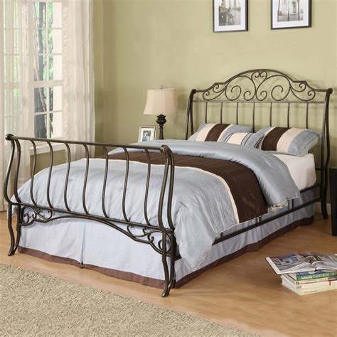 Weston Home Fullerton Metal Sleigh Bed | Sleigh bed frame, Sleigh beds ...