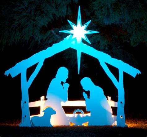 Large Outdoor Nativity Sets | Large White Outdoor Nativity | Artistically Detailed Silhouette ...