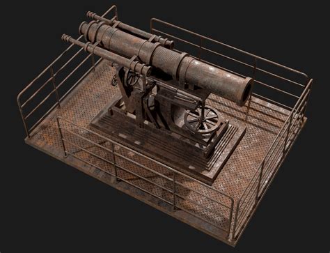 Artillery Cannon 1-Old Version | CGTrader