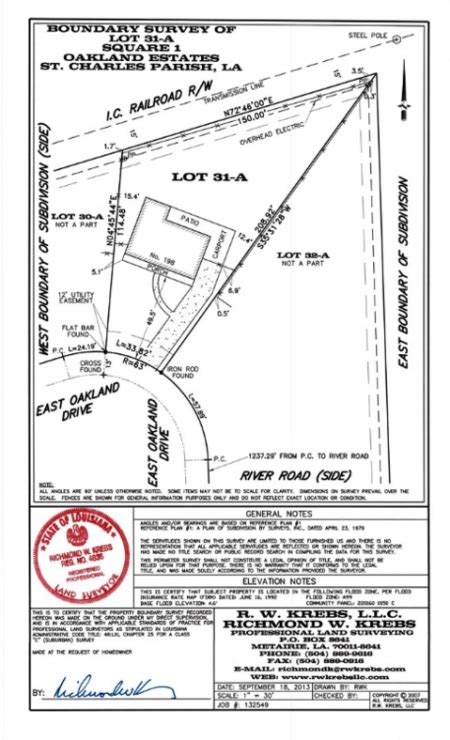 Sample Boundary Survey from Richmond W Krebs and Associates Land ...