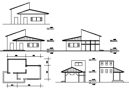 Elevation design drawing of House design drawing - Cadbull