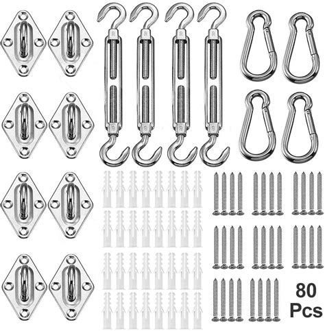 YOFIT Shade Sail Hardware Kit 6 inch for Triangle Rectangle Sun Shade Sail Installation, 304 ...