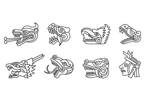 Set Of Quetzalcoatl Symbol Vector 119152 Vector Art at Vecteezy