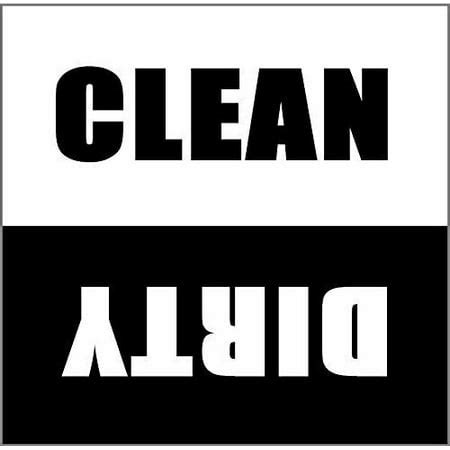 Dishwasher Magnet Clean Dirty Sign - 2.5 x 2.5 Inch Square Black & White Refrigerator Magnets ...