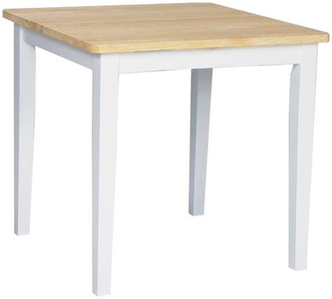 Parawood 30" Square Table in White/Natural | Natural Furniture