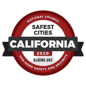 Safest Cities in California – 2021 | National Council For Home Safety ...