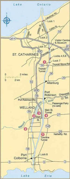 Welland Canal Map: Locks 1 to 8, Ship Schedule, Trail, Lock 7