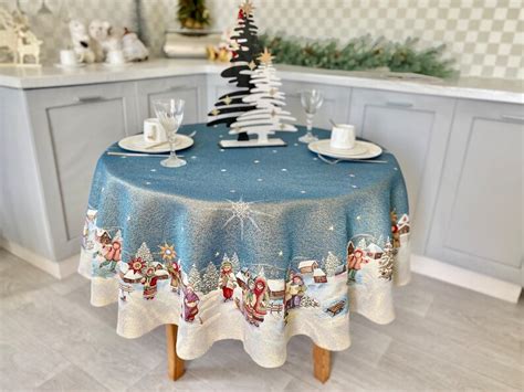 Christmas Tablecloth With Nativity Scenes Tapestry Table - Etsy