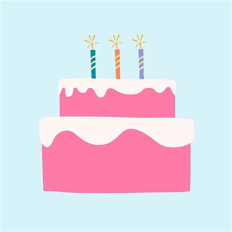 Cute cake clipart, party design | Free Photo - rawpixel