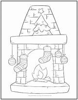 Christmas Fireplace Coloring Page  Print It Free sketch template