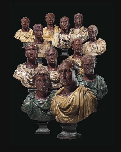 A Set Of Twelve Variegated Marble Busts Of Roman Emperors | Art.Salon