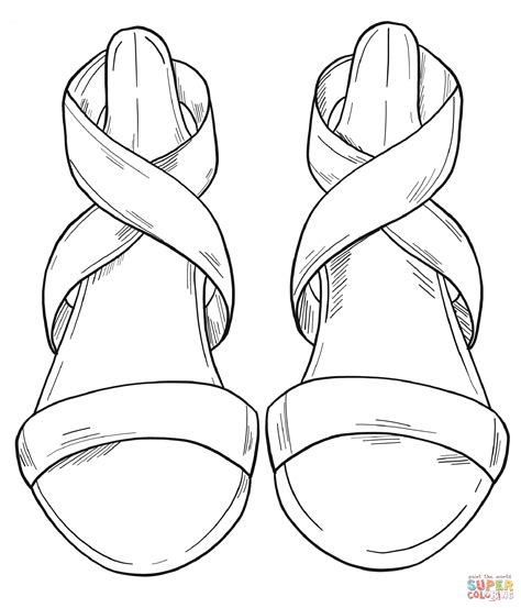 Sandals coloring page | Free Printable Coloring Pages