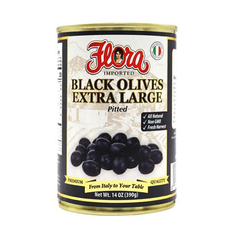 Black Olives Jumbo Pitted - Flora Fine Foods