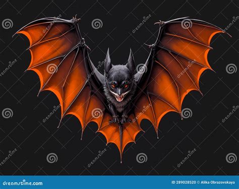 Halloween Bat Isolated on Black Background Stock Illustration - Illustration of vampire, drawing ...