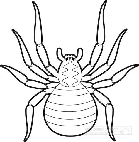 Spider Clipart-black white outline clipart of brown spider